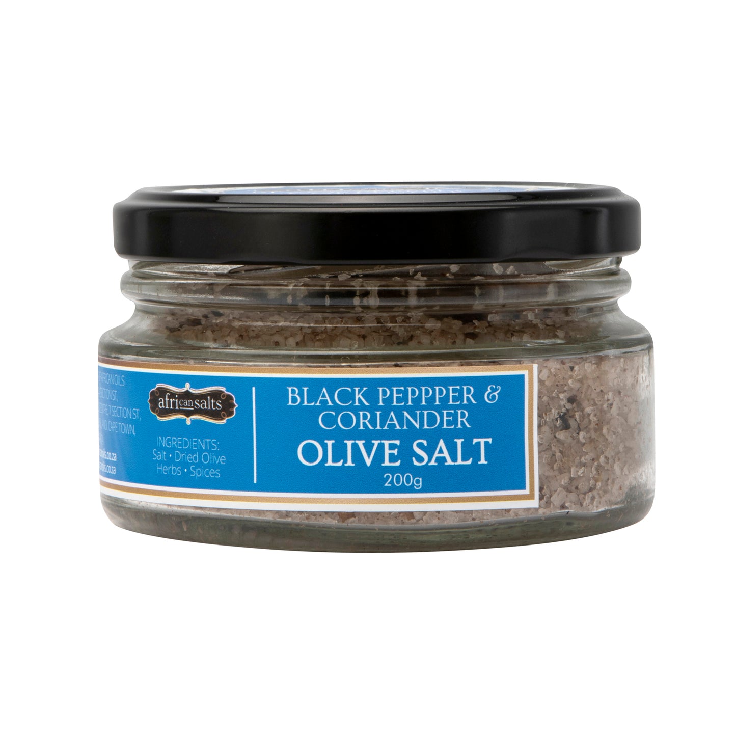 Olive Salt Crystals with Coriander & Black Peppercorns