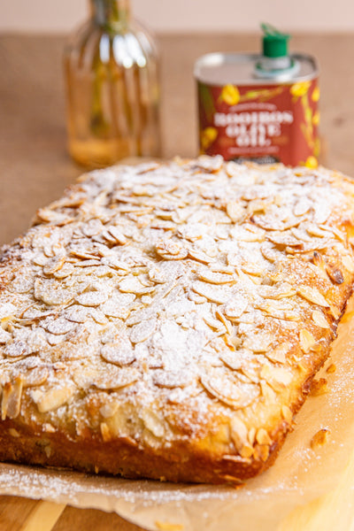 Almond Croissant Focaccia with African Oils Rooibos infused Olive Oil