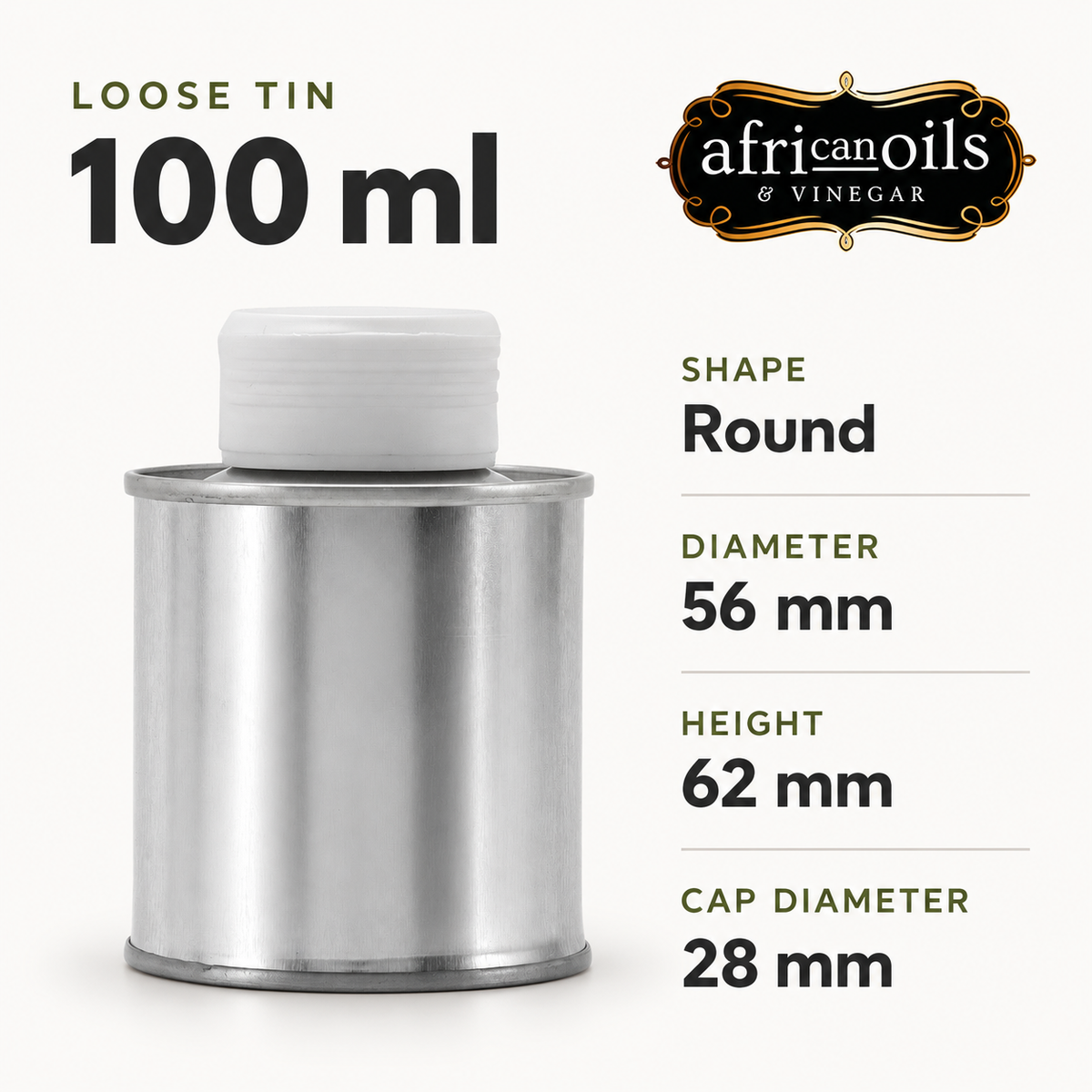 Premium Food Grade Tin + Cap – 100ml