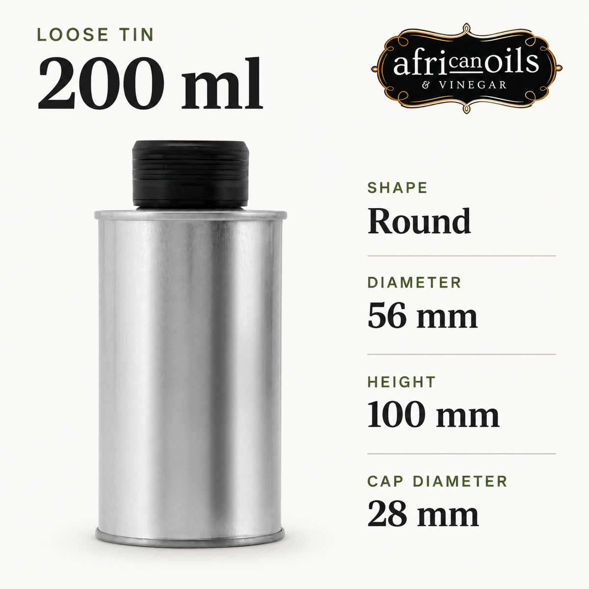 Premium Food Grade Tin + Cap – 200ml