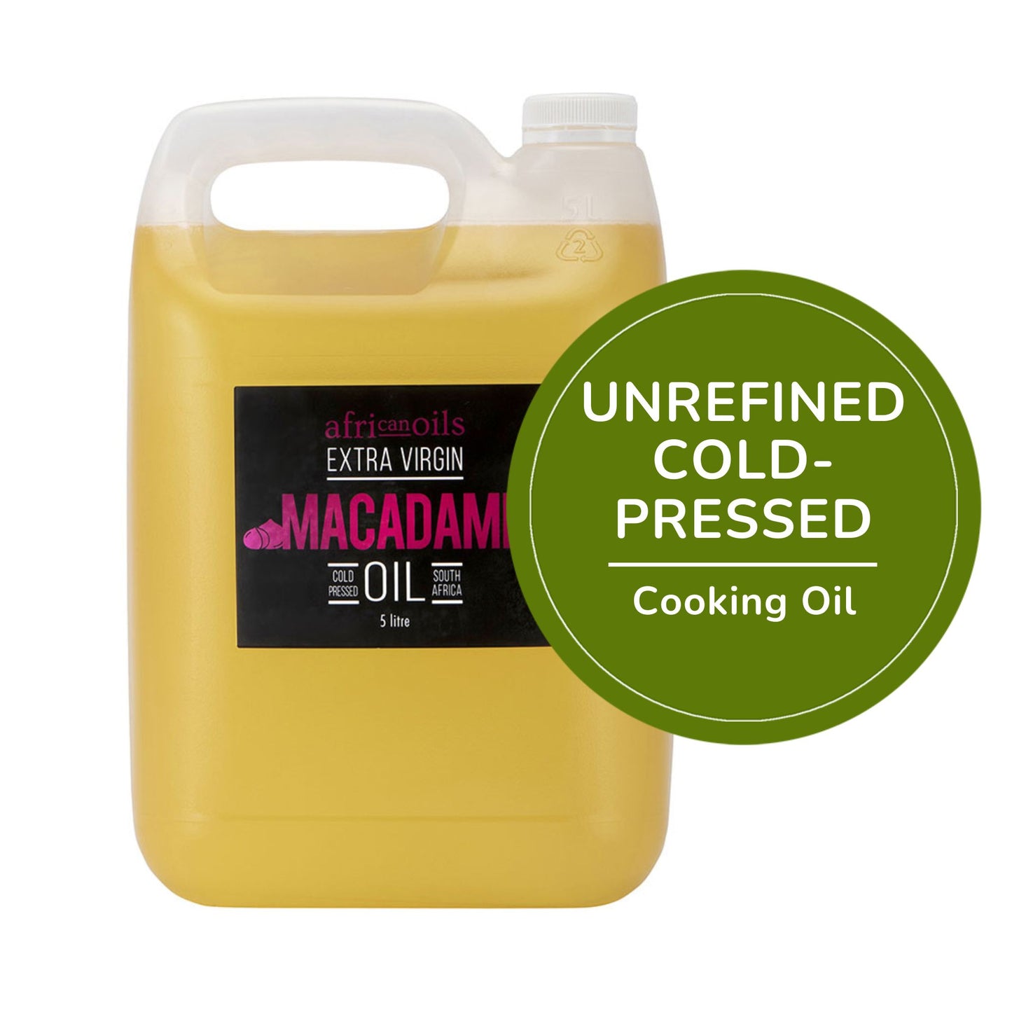 5L Cold-Pressed Extra Virgin Macadamia Oil - Light and Nutty
