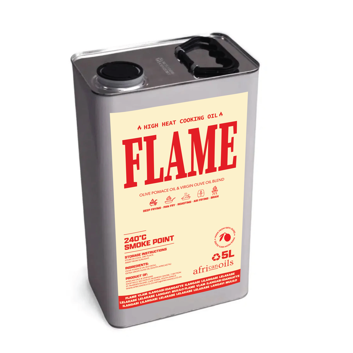 5L Flame High Heat Cooking Olive Oil