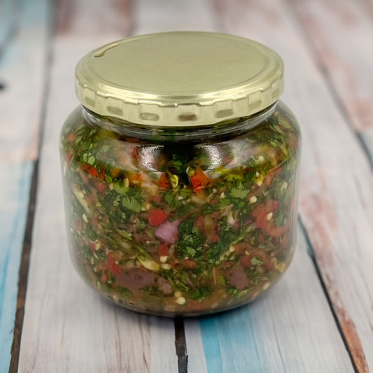 Kalamata Olives infused with spicy chimichurri