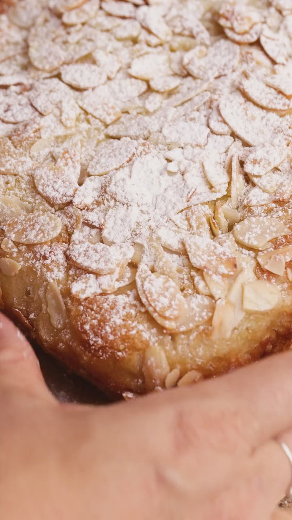 Making an almond croissant focaccia with African Oils macadamia oil