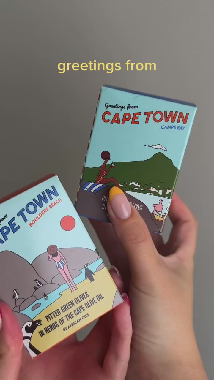African Oils Greetings from Cape Town olive gift boxes and jar